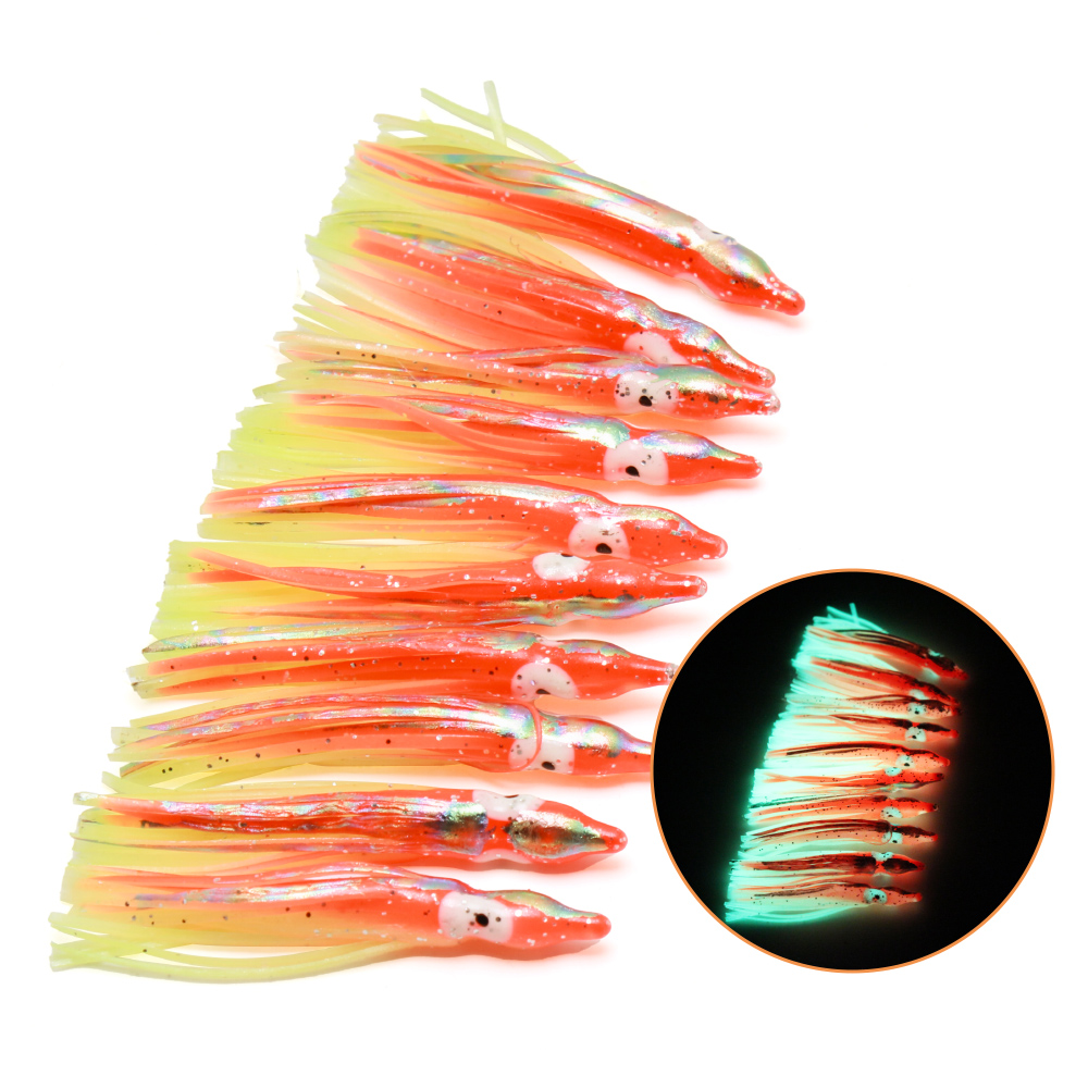 Fishing Lure Buzzbait - 10 Buah Umpan Cumi-Cumi Lunak Bercahaya