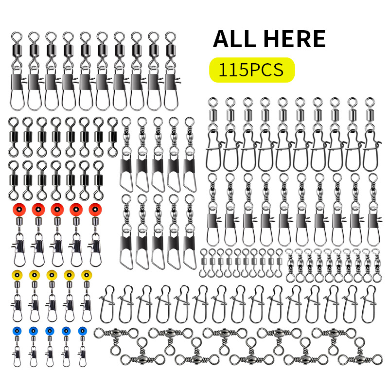 Fishing Lure Making Kit - 115pcs Kit Konektor Swivel Pancing dengan