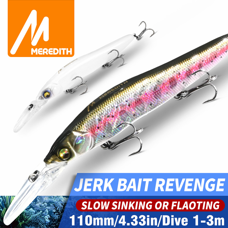 Fishing Lure Jerkbait - MEREDITH Minnow Wobbler Umpan Pancing 110mm