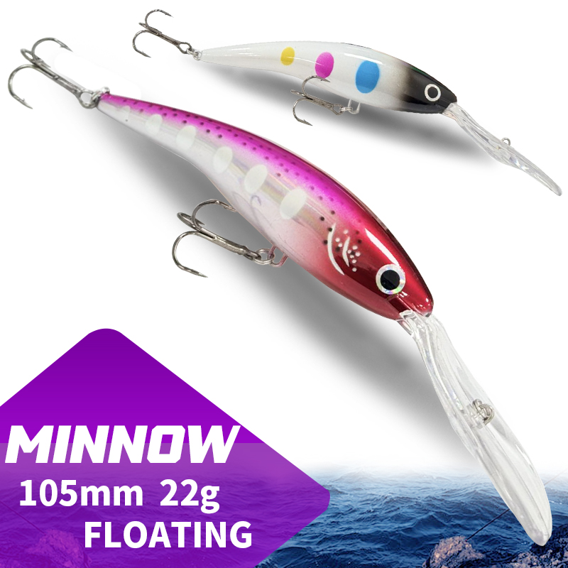 Fishing Lure Jerkbait - Umpan Pancing Minnow Mengambang 105F 105MM