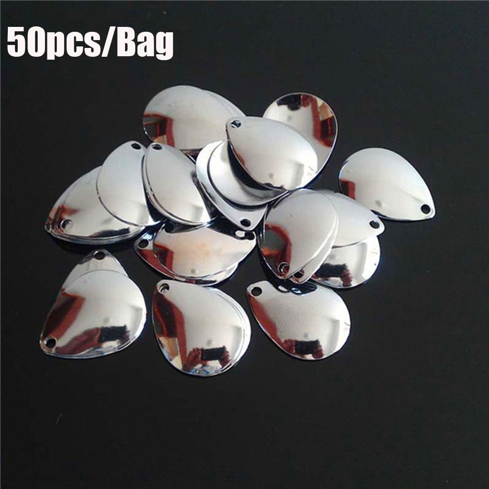 50 buah perak halus nikel paye - Fishing Lure Spoon ulasan dan harga