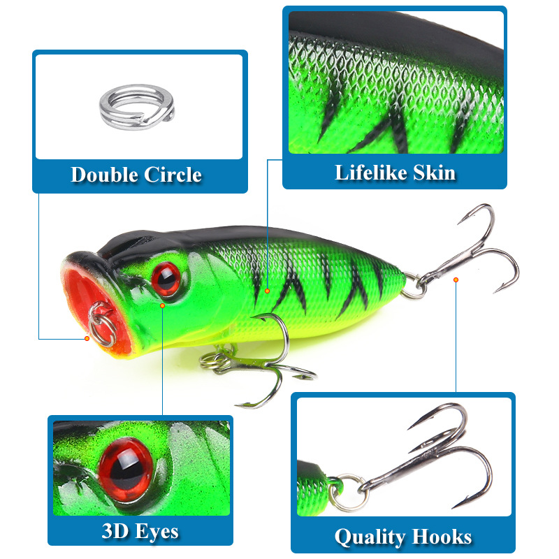 6pcs 6 warna（kemasan opp）/5pcs - Fishing Lure Popper ulasan dan harga